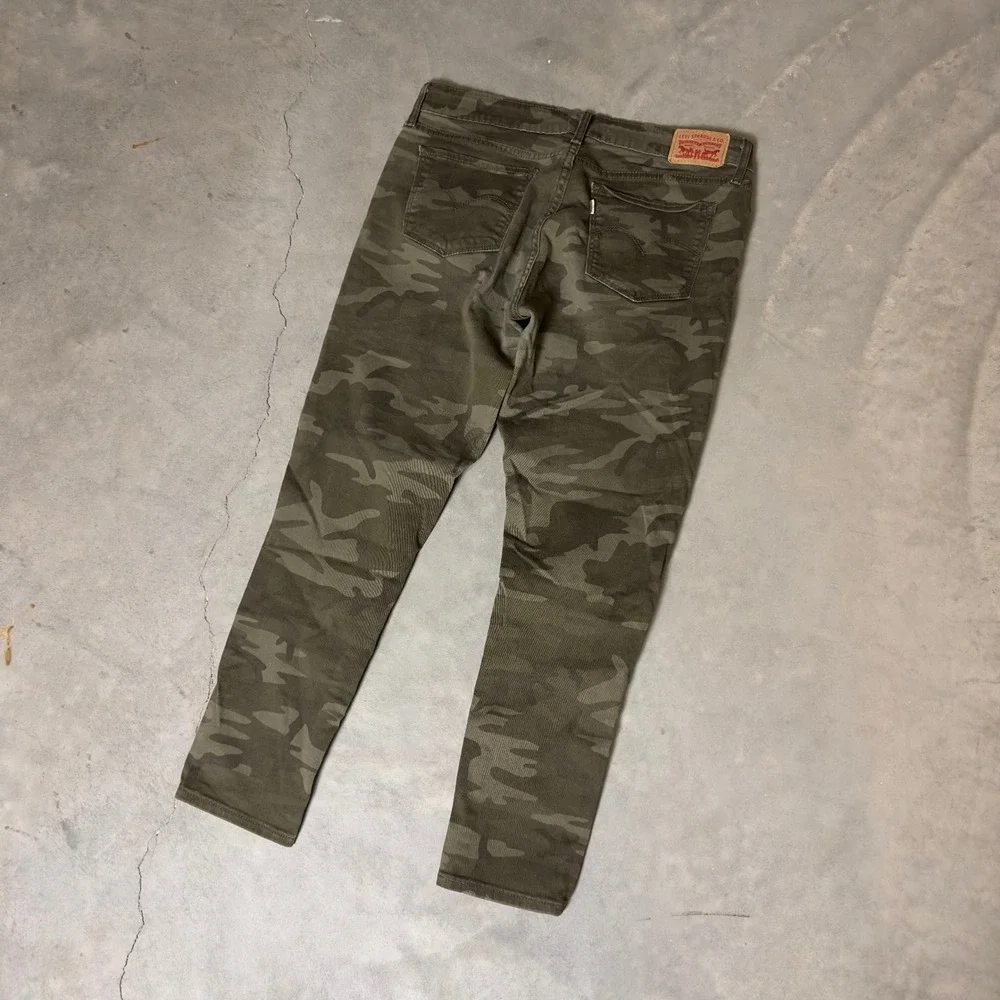 Levi's 711 Skinny Jeans Womens 31 Olive Green Camouflage Camo Military Utility